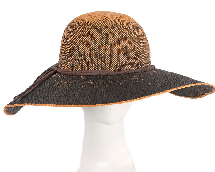 Multi-color brown wide brimmed ladies summer beach hat - Hats From OZ