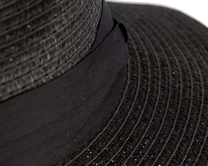 Unisex Black Wide Brim Summer Fedora Hat AV61674B - Hats From OZ