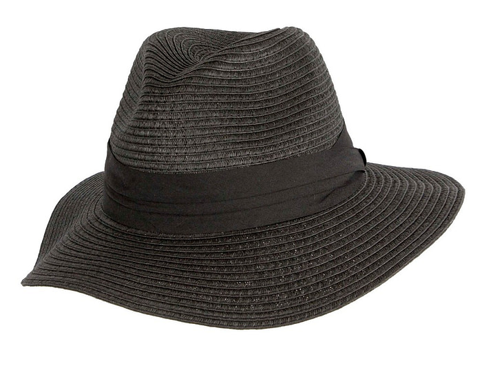 Unisex Black Wide Brim Summer Fedora Hat AV61674B - Hats From OZ