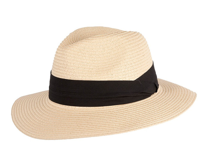 Unisex Black Wide Brim Summer Fedora Hat AV61674NT - Hats From OZ