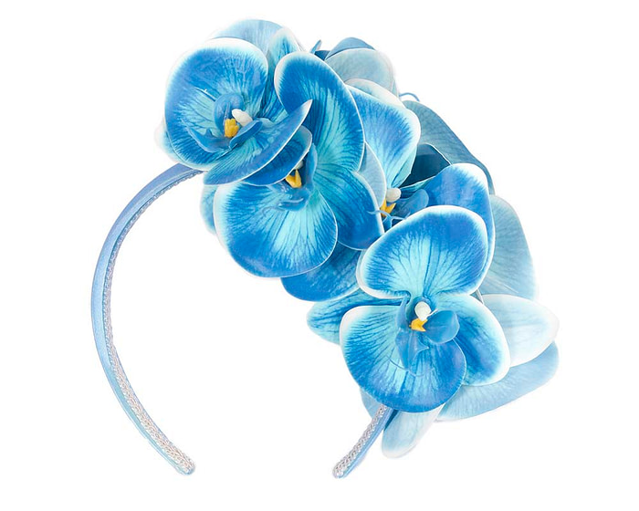 Bespoke blue orchid flower headband by Fillies Collection - Hats From OZ