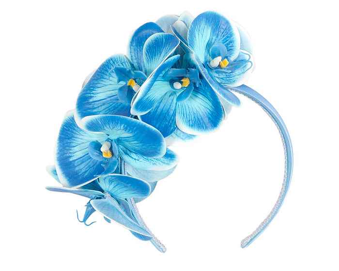 Bespoke blue orchid flower headband by Fillies Collection - Hats From OZ