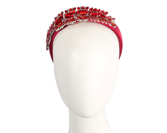 Red crystal fascinator headband by Cupids Millinery - Hats From OZ