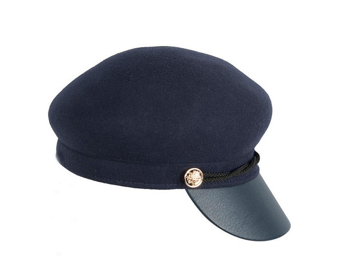 Modern navy ladies felt cap hat - Hats From OZ