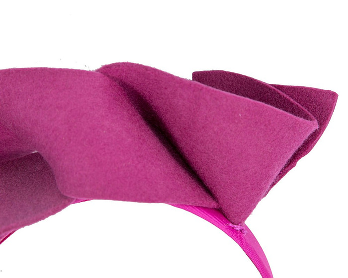 Twisted fuchsia felt winter racing fascinator by Max Alexander - Hats From OZ