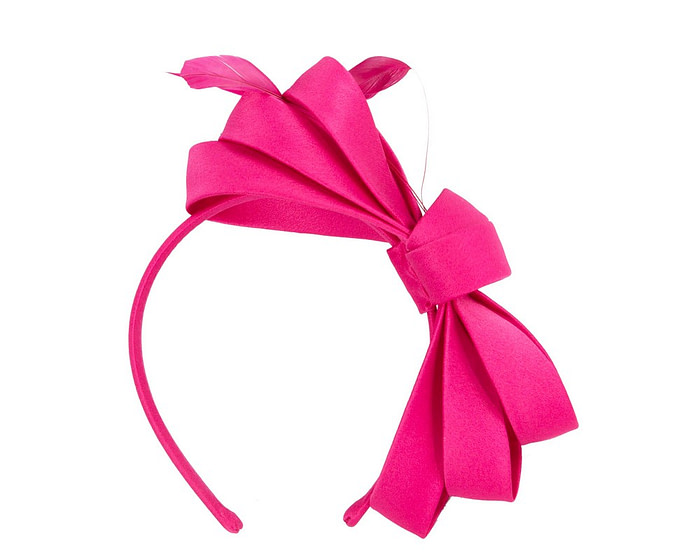 Fuchsia bow racing fascinator by Max Alexander - Hats From OZ