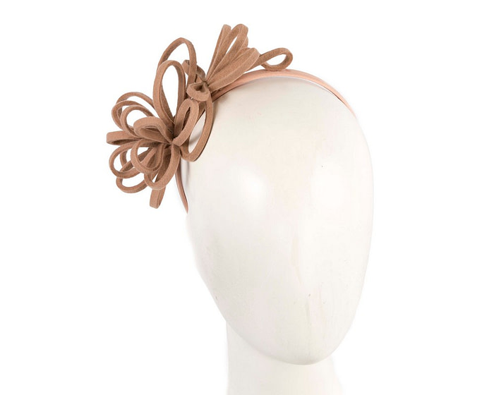 Beige felt winter fascinator by Max Alexander - Hats From OZ