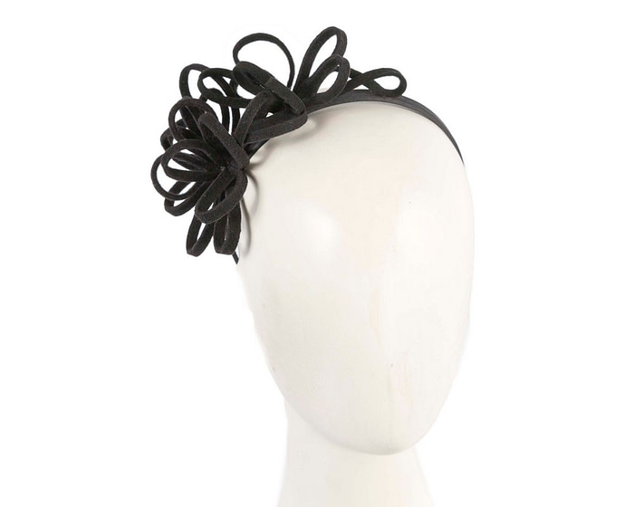 Black felt winter fascinator by Max Alexander - Hats From OZ