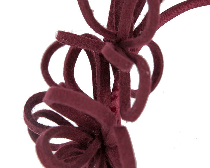 Burgundy felt winter fascinator by Max Alexander - Hats From OZ