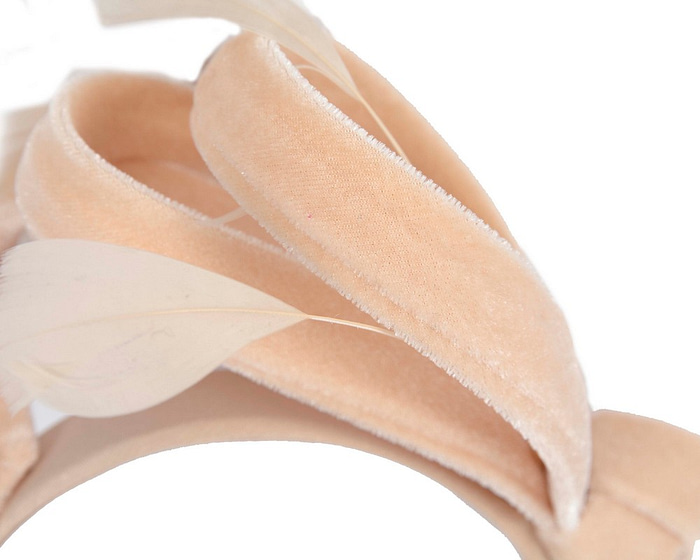 Nude velvet bow racing fascinator by Max Alexander - Hats From OZ