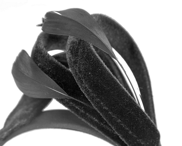 Black velvet bow racing fascinator by Max Alexander - Hats From OZ