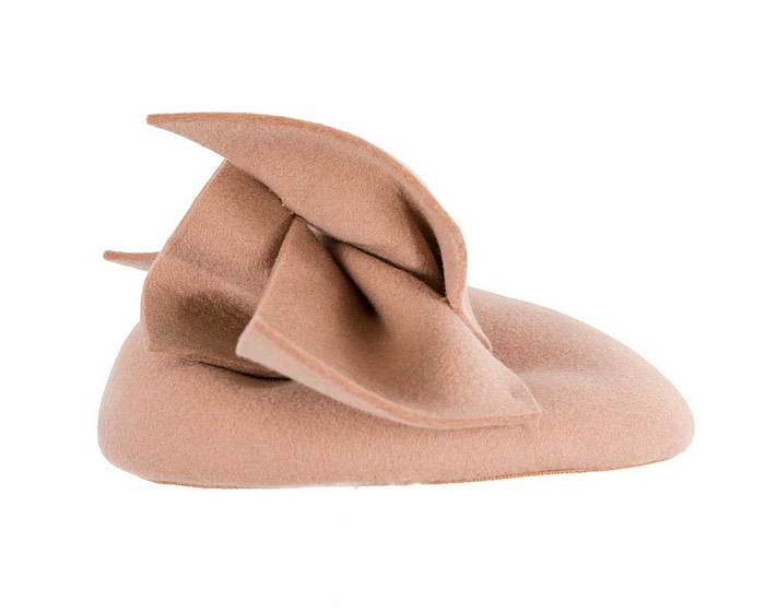 Beige felt winter racing pillbox fascinator - Hats From OZ