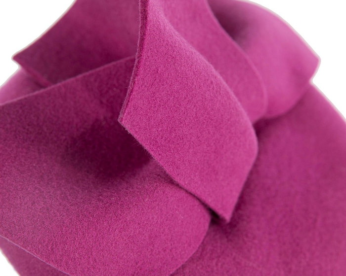 Fuchsia felt winter racing pillbox fascinator - Hats From OZ