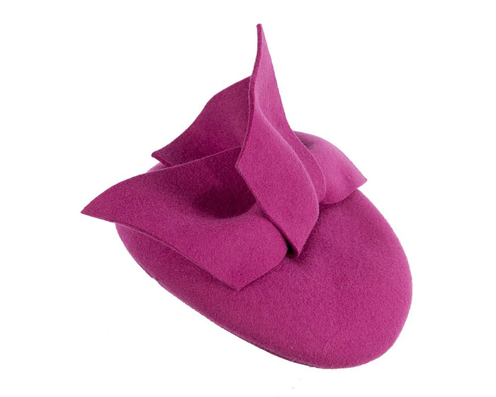 Fuchsia felt winter racing pillbox fascinator - Hats From OZ