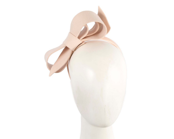 Nude felt bow fascinator by Max Alexander - Hats From OZ