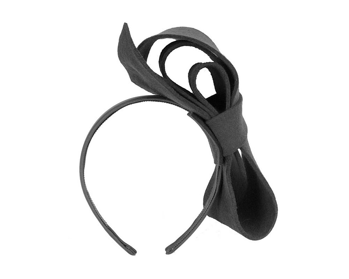 Black felt bow fascinator by Max Alexander - Hats From OZ