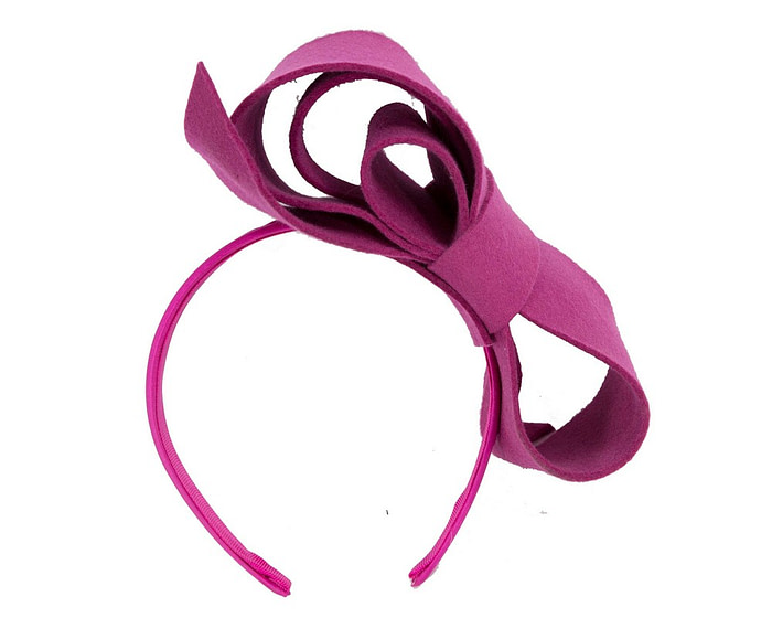 Fuchsia felt bow fascinator by Max Alexander - Hats From OZ