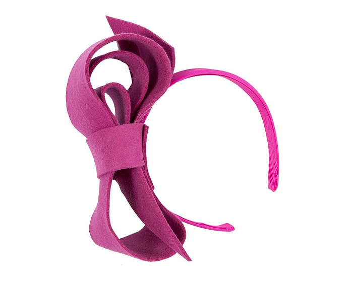 Fuchsia felt bow fascinator by Max Alexander - Hats From OZ