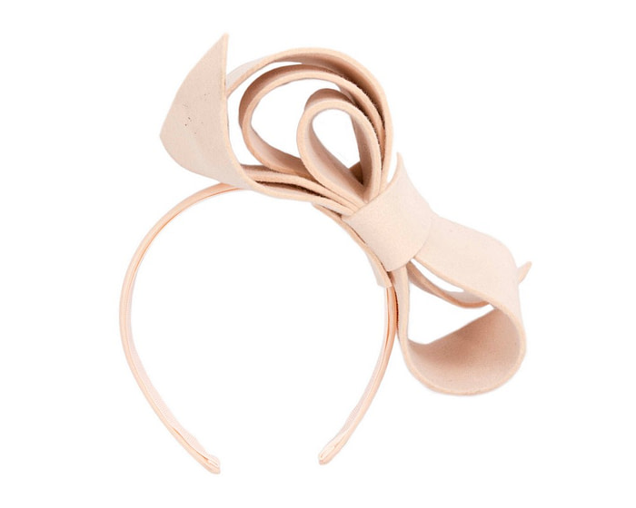 Nude felt bow fascinator by Max Alexander - Hats From OZ