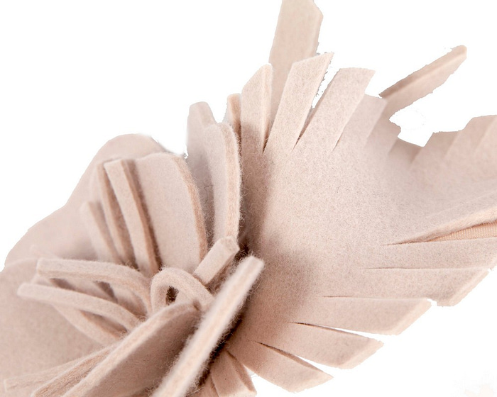 Sand felt flower winter fascinator by Max Alexander - Hats From OZ