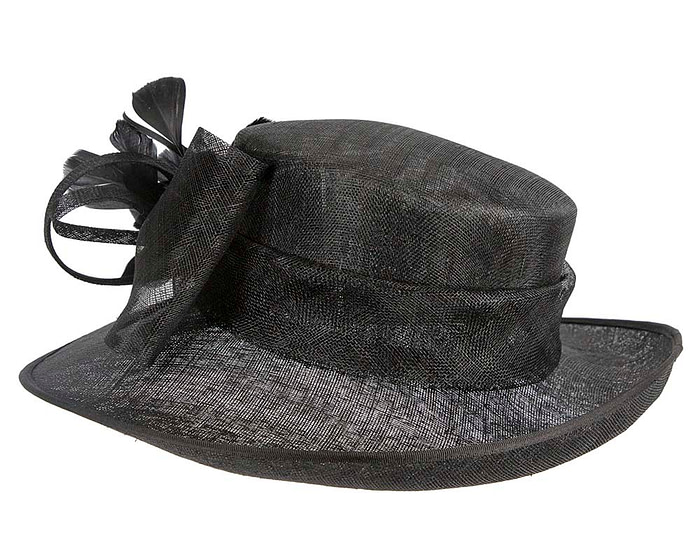 Wide brim black ladies fashion hat by Max Alexander - Hats From OZ