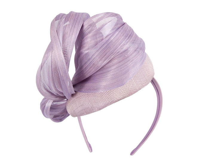 Lilac pillbox fascinator with silk abaca bow by Fillies Collection - Hats From OZ