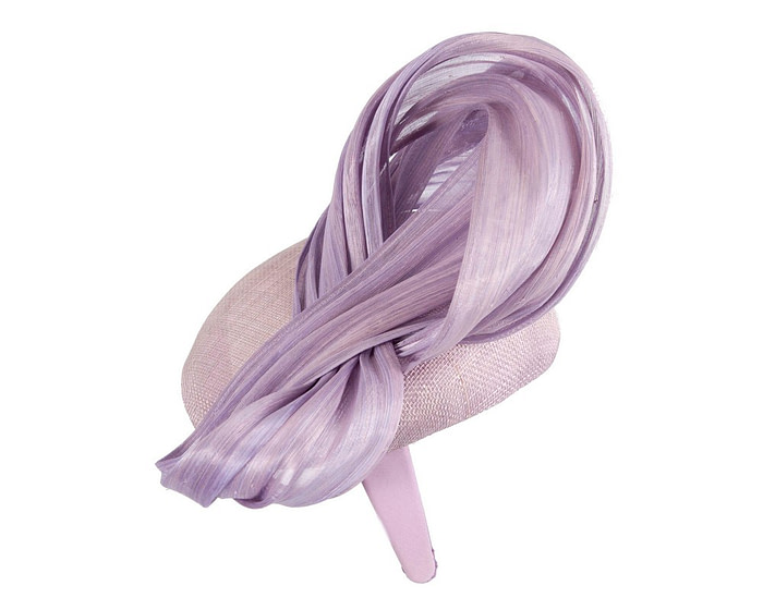 Lilac pillbox fascinator with silk abaca bow by Fillies Collection - Hats From OZ