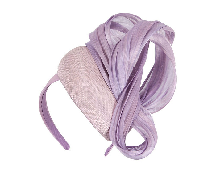 Lilac pillbox fascinator with silk abaca bow by Fillies Collection - Hats From OZ