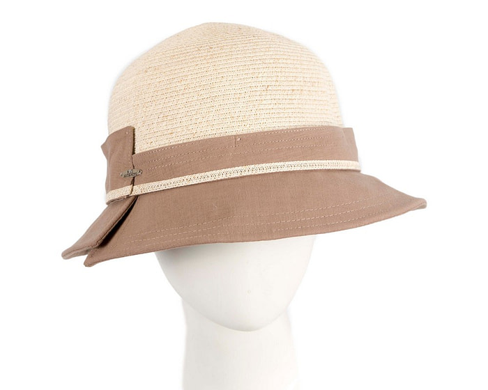 Nude straw ladies summer beach hat - Hats From OZ