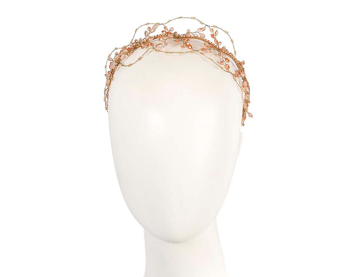 Exclusive gold headband fascinator by Cupids Millinery CU428 - Hats From OZ