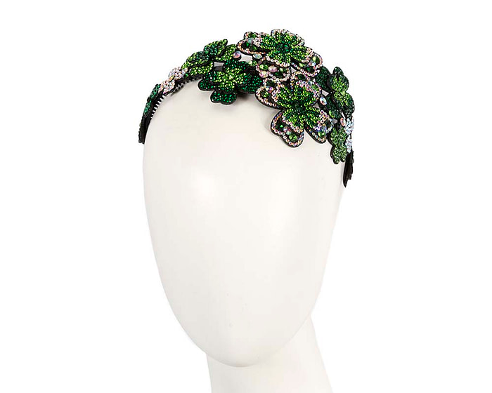 Crystals fascinator headband by Max Alexander CU625GRN - Hats From OZ