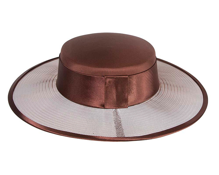 Chocolate designers boater hat - Hats From OZ