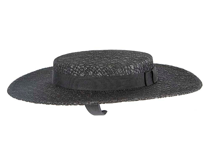 Black lace covered boater hat by Max Alexander - Hats From OZ