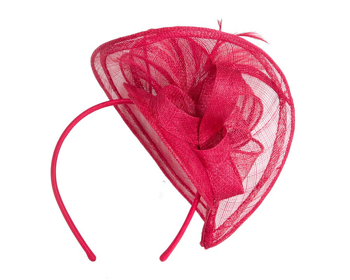 Red sinamay racing fascinator by Max Alexander - Hats From OZ