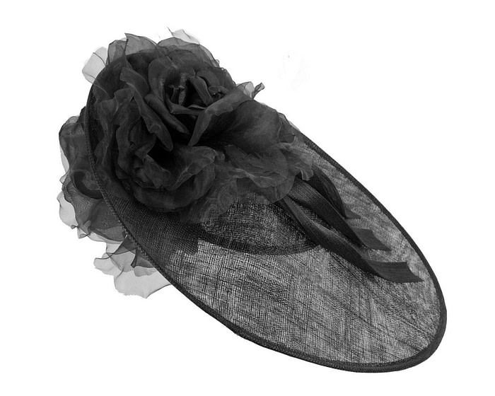 Large black plate racing fascinator by Fillies Collection - Hats From OZ