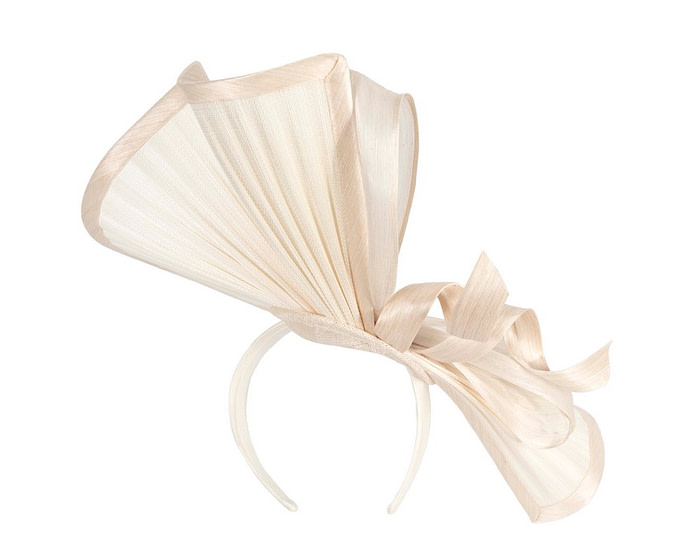 Large cream jinsin racing fascinator by Fillies Collection - Hats From OZ