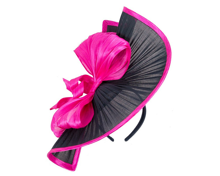 Large navy & fuchsia jinsin racing fascinator by Fillies Collection - Hats From OZ