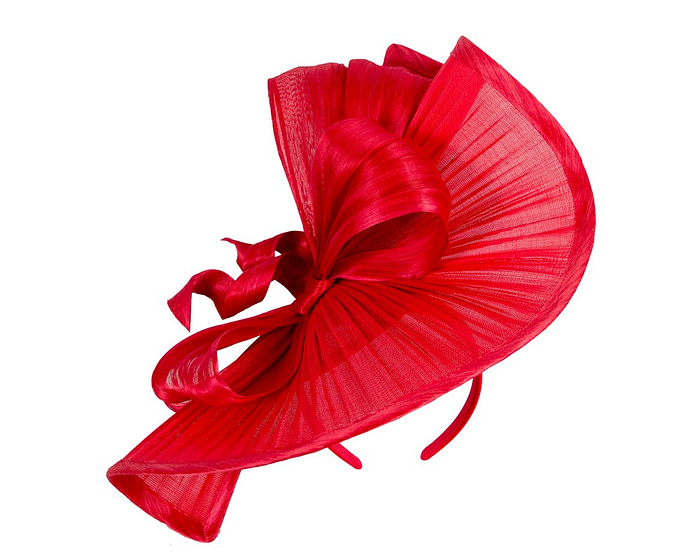 Large red jinsin racing fascinator by Fillies Collection - Hats From OZ