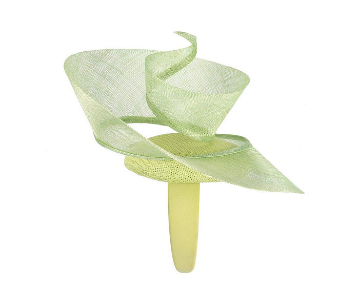 Bespoke lime sinamay fascinator by Fillies Collection - Hats From OZ