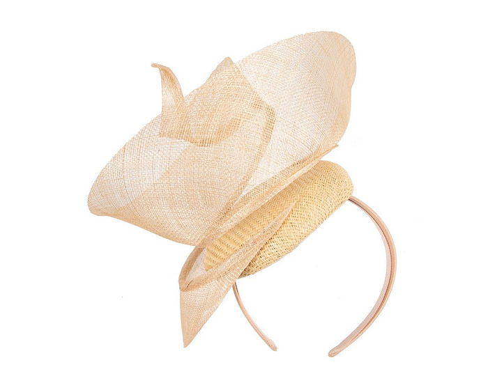 Bespoke nude sinamay fascinator by Fillies Collection - Hats From OZ