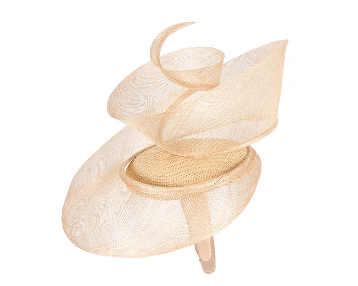 Bespoke nude sinamay fascinator by Fillies Collection - Hats From OZ