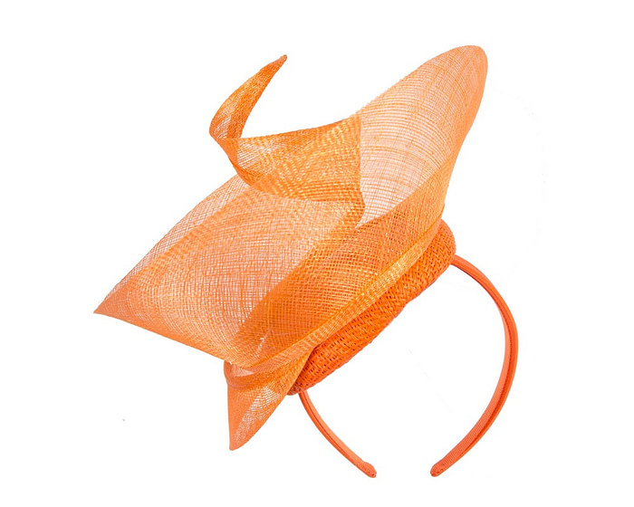 Bespoke orange sinamay fascinator by Fillies Collection - Hats From OZ