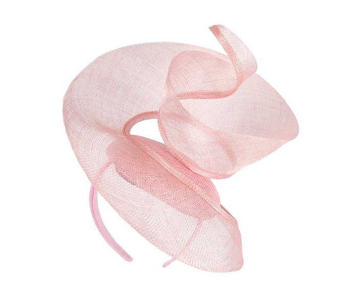 Bespoke pink sinamay fascinator by Fillies Collection - Hats From OZ