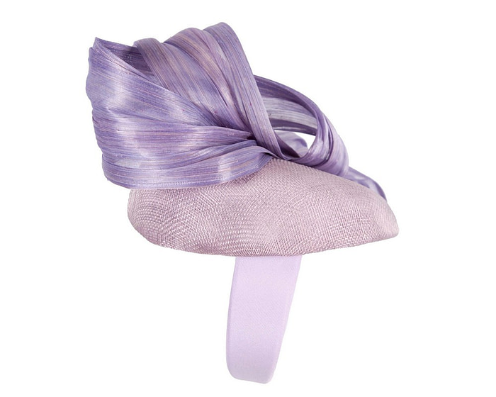 Lilac pillbox fascinator with silk abaca bow by Fillies Collection - Hats From OZ