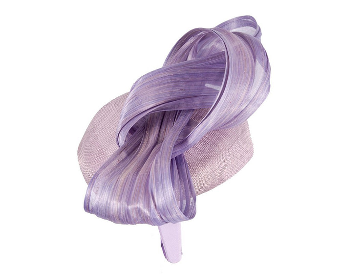 Lilac pillbox fascinator with silk abaca bow by Fillies Collection - Hats From OZ