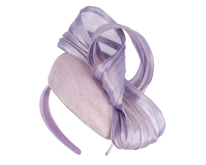 Lilac pillbox fascinator with silk abaca bow by Fillies Collection - Hats From OZ