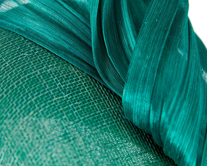 Teal pillbox fascinator with silk abaca bow by Fillies Collection - Hats From OZ