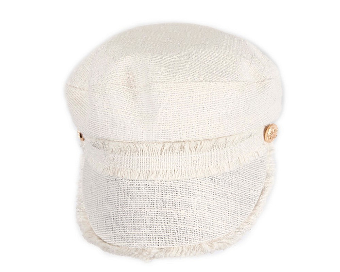 White casual newsboy cap by Max Alexander - Hats From OZ