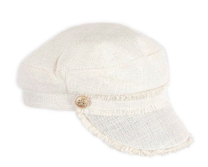 White casual newsboy cap by Max Alexander - Hats From OZ