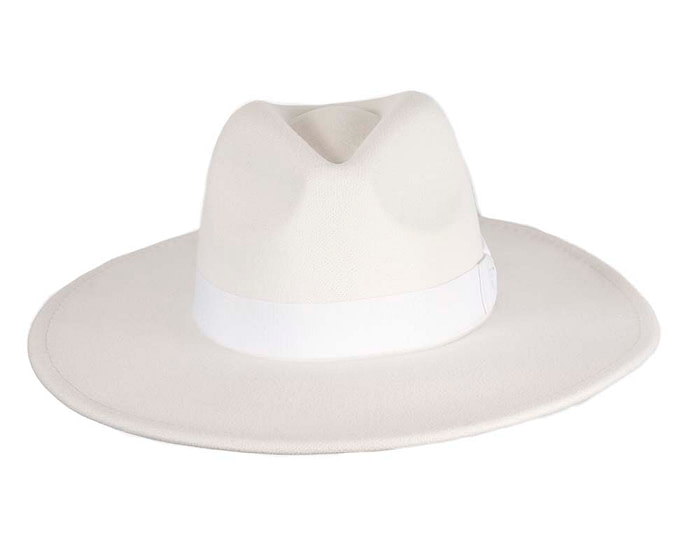 Cream wide brim fedora hat - Hats From OZ